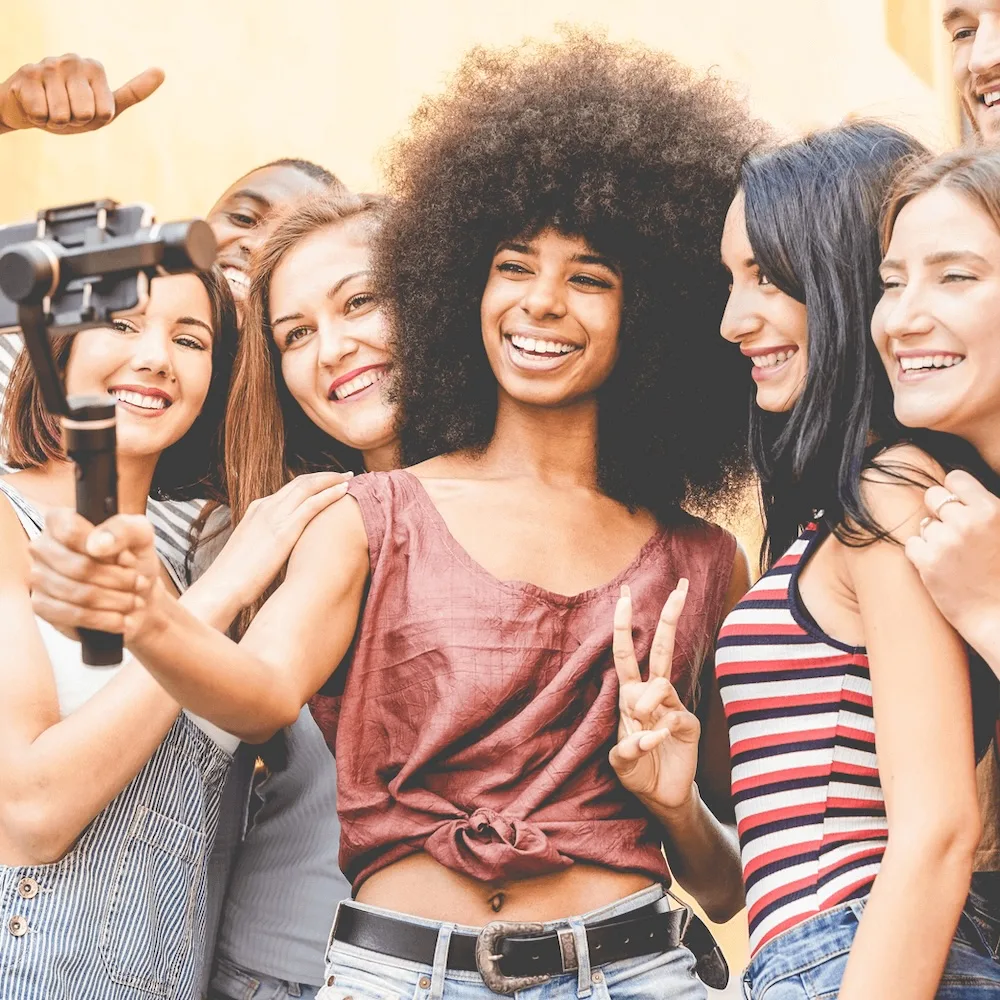 Group of young people smiling